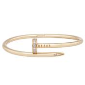 Vintage Cartier 18k Rose Gold Juste Un Clou Diamond Bangle - Size 17 image