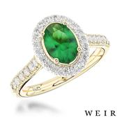 18k Yellow Gold Oval Cut Emerald Dress Ring
