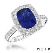 Platinum Cushion Cut Sapphire Dress Ring