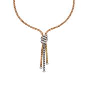 Solo 18k Yellow, White &amp; Rose Gold Diamond Rope Necklace image