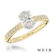 18k Yellow Gold 0.70ct D SI1  Oval Cut Diamond Engagement Ring
