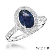 Platinum Oval Cut Sapphire Dress Ring