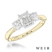 18k Yellow Gold 0.50ct E VS2  Emerald Cut Diamond Engagement Ring