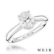 Platinum 1.01ct E VS2  Oval Cut Diamond Engagement Ring