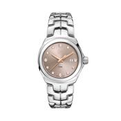 Link Date 32mm Sunray Beige Dial Quartz Stainless Steel Bracelet Watch image