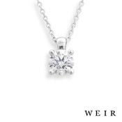 Platinum Round Brilliant Cut Diamond Pendant