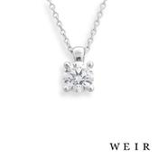Platinum Round Brilliant Cut Diamond Pendant