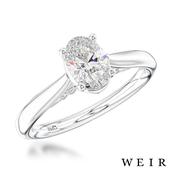 Platinum 0.60ct D SI1  Oval Cut Diamond Engagement Ring