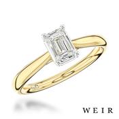 18k yellow gold 0.63ct G VVS1  Emerald cut Diamond Engagement Ring