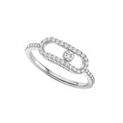 Move Uno Pave Large 18K White Gold Diamond Ring Size 52