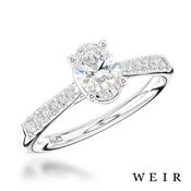 Platinum 1.20ct F VS2  Oval Cut Diamond Engagement Ring