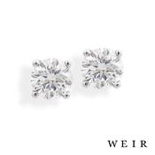 Platinum Round Brilliant Cut Diamond Earrings