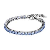 Cobra Stainless Steel Light Blue Cubic Zirconia Tennis Bracelet image