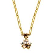Tanzy Gold Tone Orange Crystal Necklace image