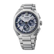 145th Anniversary Astron 43.4mm Silver Dial GPS Solar Blue Rubber Strap Watch image