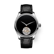 Endeavour Tourbillon 40mm Black Dial Automatic Alligator Strap Watch
