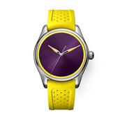 Pioneer Centre Seconds 40mm Purple Dial Automatic Rubber Strap Watch