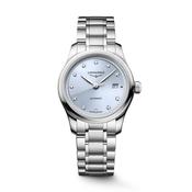 Master Collection 30mm Ice Blue Diamond Dot Dial Automatic Stainless Steel Bracelet Watch