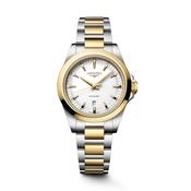 Conquest 30mm White Dial Quartz Two Tone Stainless Steel Bracelet Watch image