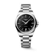 Conquest 38mm Black Dial Quartz Stainless Steel Bracelet Watch image