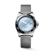 HydroConquest 39mm Light Blue Dial Automatic Stainless Steel Mesh Bracelet Watch image