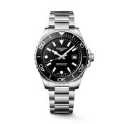 HydroConquest 42mm Black Dial Quartz Stainless Steel Bracelet Watch image