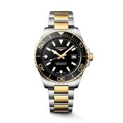 HydroConquest 42mm Black Dial Quartz Two Tone Stainless Steel Bracelet Watch image
