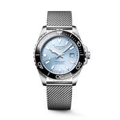 HydroConquest 42mm Light Blue Dial Automatic Stainless Steel Mesh Bracelet Watch image