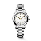 Conquest 30mm White Dial Quartz Stainless Steel Bracelet Watch image