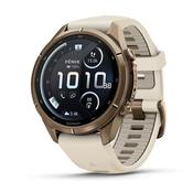 fenix 9 Pro 43mm Autumn Gold Titanium Cream/French Grey Silicone Strap Watch image