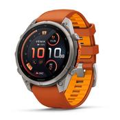 fenix 9 Pro 47mm Titanium Autumn Orange/Spark Orange Silicone Strap Watch image