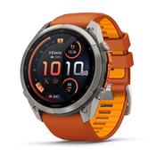fenix 9 Pro 51mm Titanium Autumn Orange/Spark Orange Silicone Strap Watch image