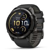 fenix 9 Pro 51mm Carbon Gray DLC Titanium Black/Pebble Grey Silicone Strap Watch image