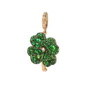 Mythology Clover 18k Yellow Gold Tsavorite &amp; Diamonds Charm