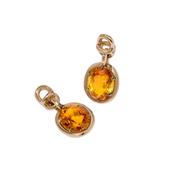 Knuckle 14k Yellow Gold Citrine Earring Drops
