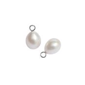 Baroque 18k White Gold Pearl Earring Drops