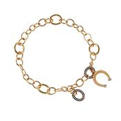 18k Yellow Gold Diamond Charm Bracelet