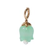 Tulips 18k Yellow Gold Jade Pearl Charm
