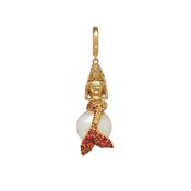 Annoushka x The Vampire's Wife Mermaid 18k Yellow Gold Sapphire &amp; Pearl Charm