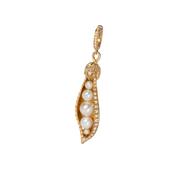 Pearl Peapod Seed 18k Yellow Gold Diamond Charm
