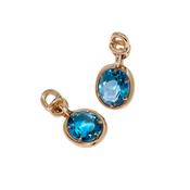 Knuckle 18k Yellow Gold Blue Topaz Earring Drops