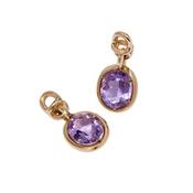 Knuckle 14k Yellow Gold Amethyst Earring Drops