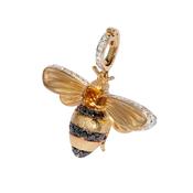 Mythology Bee 18k Yellow Gold Black Diamond &amp; Citrine Charm