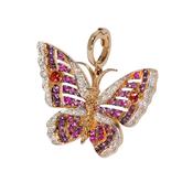 Mythology Butterfly 18k Yellow Gold Diamonds Sapphires Amethyst Charm