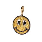 Happy 18k Yellow Gold Sapphire &amp; Diamond Charm