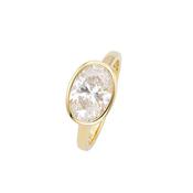 18k Yellow Gold 2.53ct Oval-Cut Lab Grown Diamond Ring