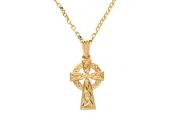 10K Yellow Gold Small Celtic Cross Pendant Necklace image