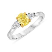 Platinum .70ct Yellow Diamond Ring image