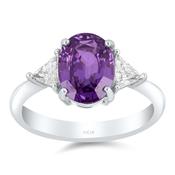 Sapphire and Diamond Platinum Ring