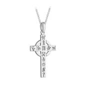 Sterling Silver History Of Ireland Cross Necklace image